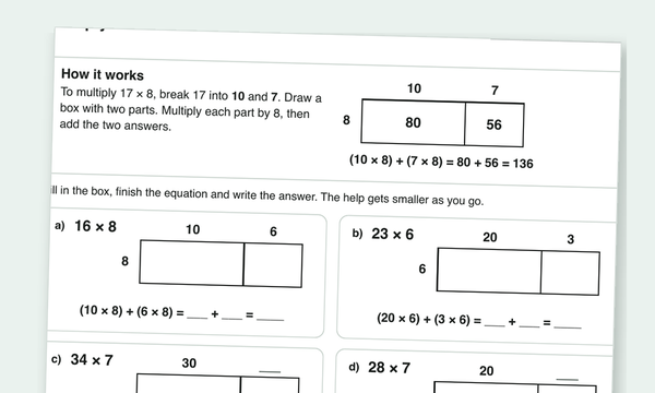 Multiplication worksheets preview
