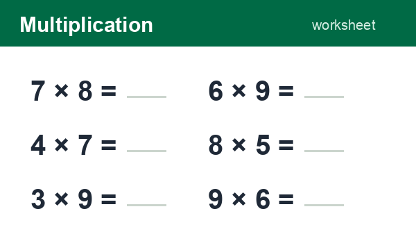Multiplication worksheets preview