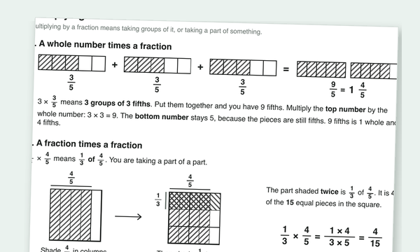 Multiplying fractions worksheets preview
