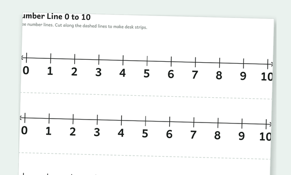 Printable number line preview