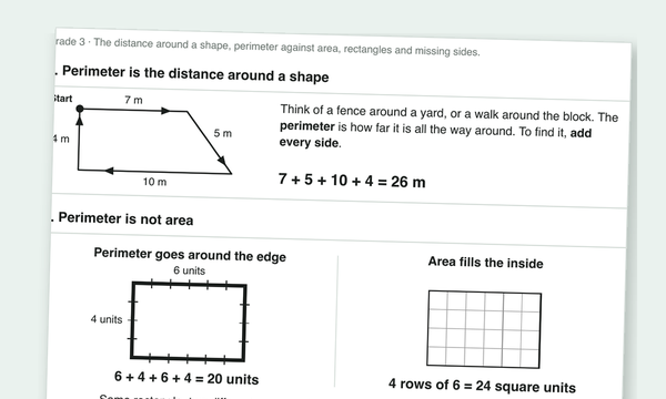 Perimeter worksheets preview