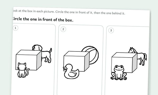 Printable position words worksheets preview