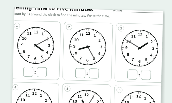 Printable telling time worksheets preview