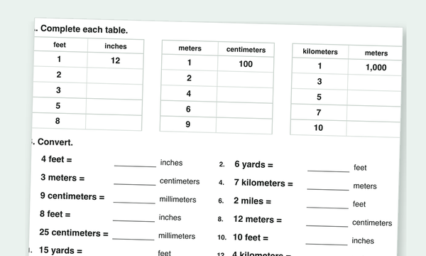 Unit conversions worksheets preview