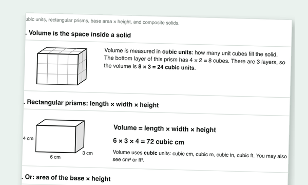 Volume of rectangular prisms worksheets preview