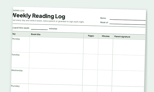 Reading Logs preview