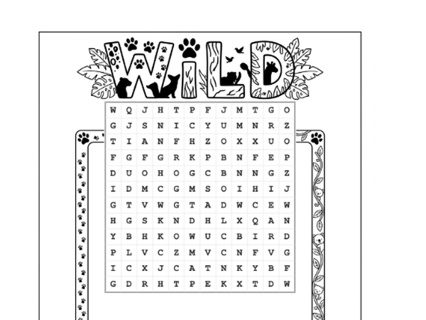 Printable word search puzzle