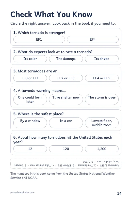 Tornado book page 14: Check What You Know
