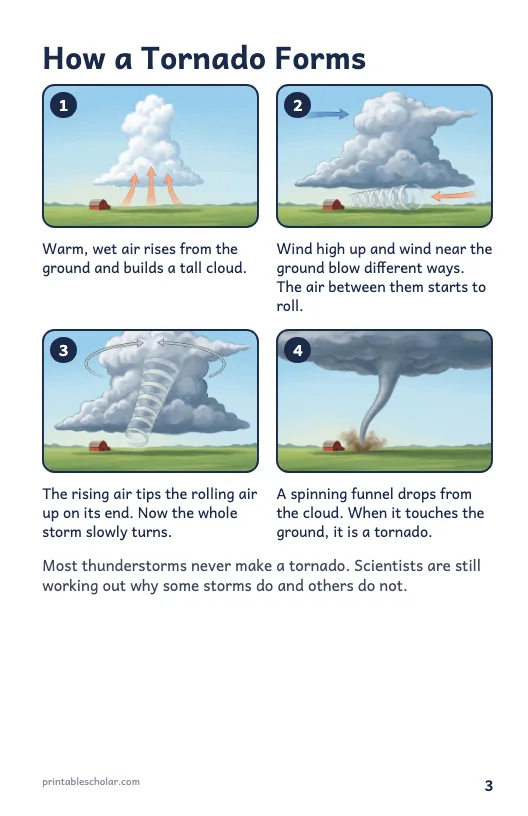 Tornado book page 3: How a Tornado Forms