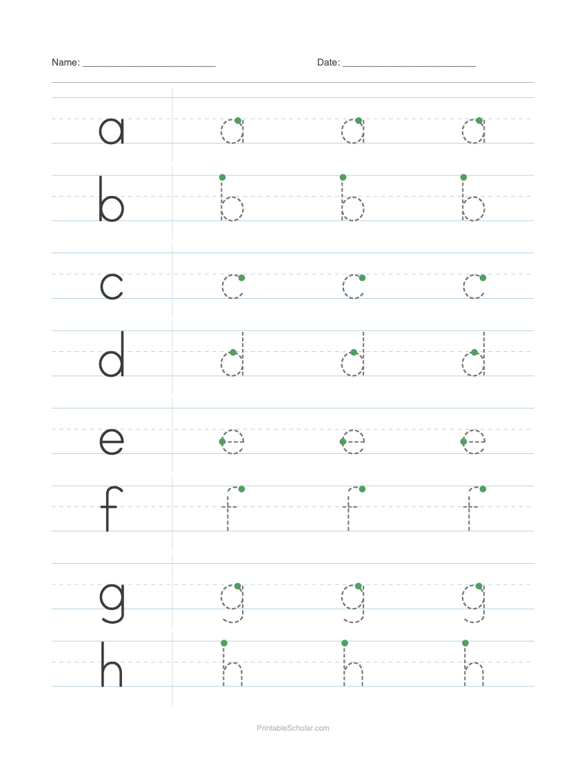 Lowercase Alphabet Tracing a–z worksheet preview