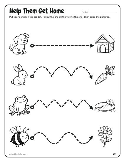 Pre-K Tracing Book, paths to follow