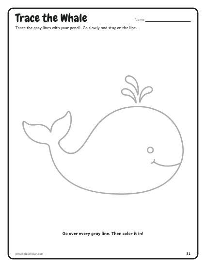 Pre-K Tracing Book, trace the picture