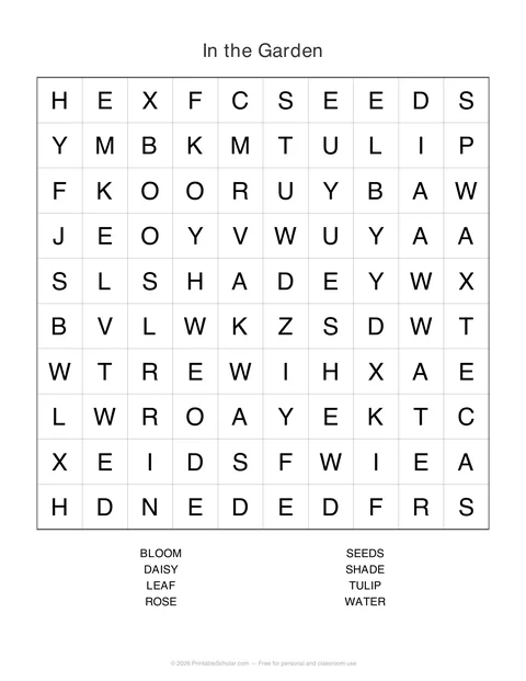 Large print word search for seniors preview