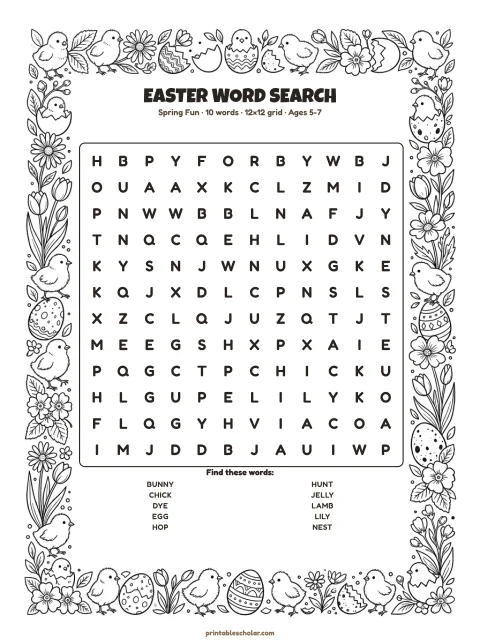 Easter word search preview