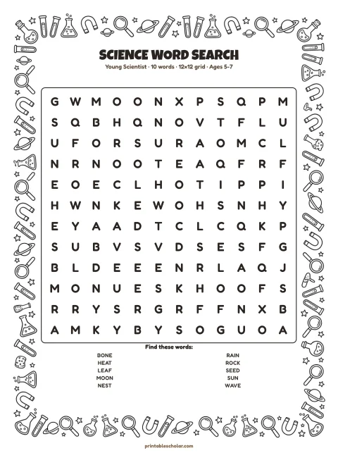 Science word search preview
