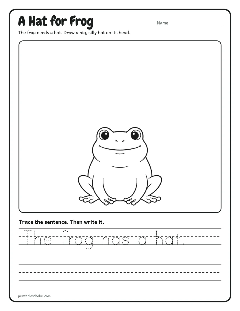 A Hat for Frog worksheet preview