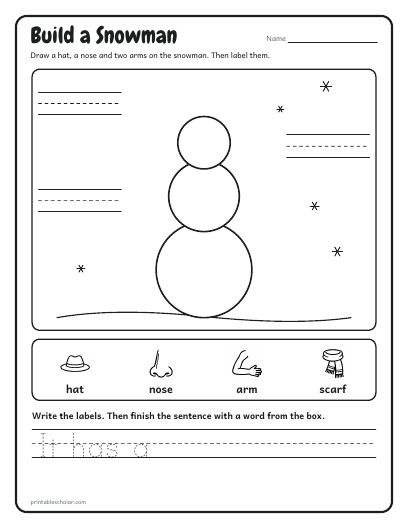 Label it: a sheet from the Draw and Write Year Pack