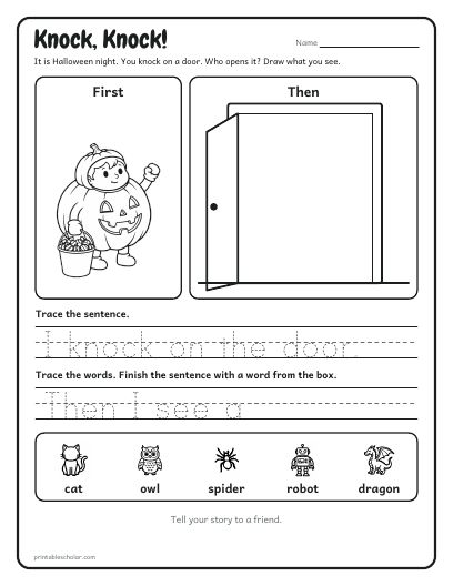 A story: a sheet from the Draw and Write Year Pack