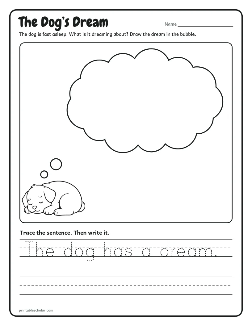 The Dog’s Dream worksheet preview
