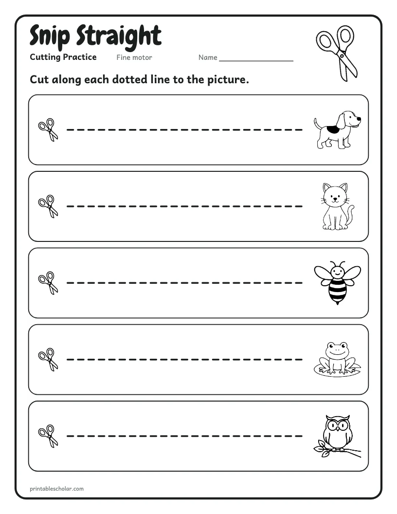 Cutting Practice: Straight Lines worksheet preview