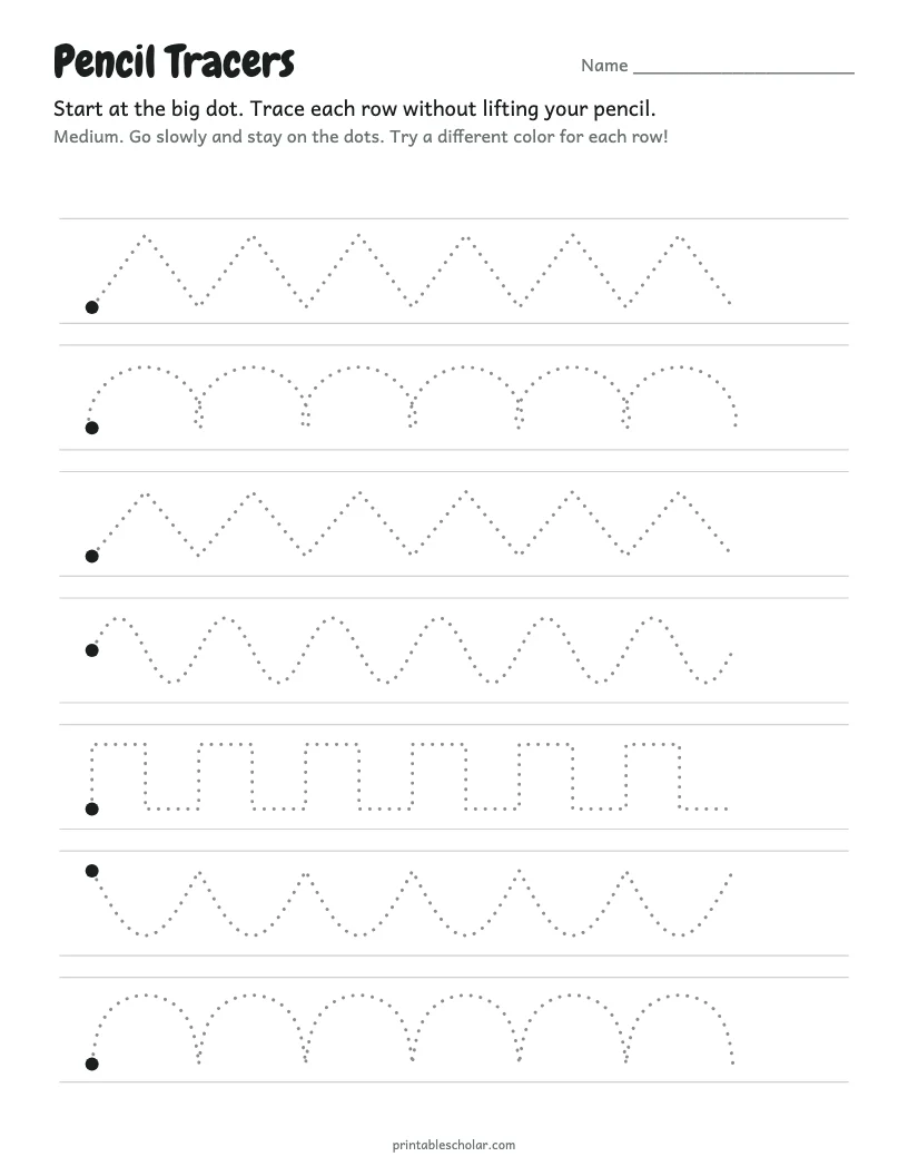 Pencil Tracers: Harder worksheet preview