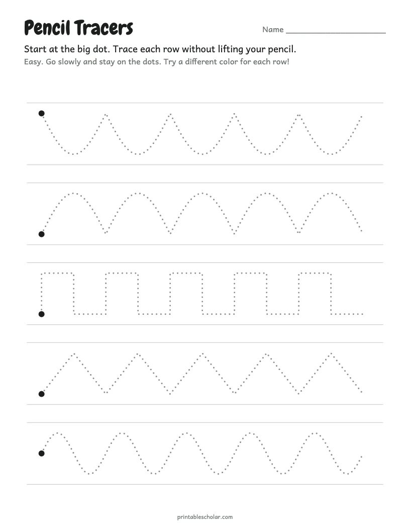 Pencil Tracers worksheet preview