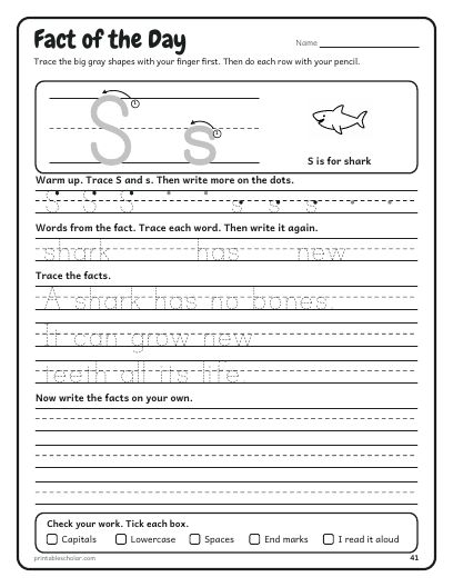 A fact page: a sheet from the A Joke and a Fact a Day
