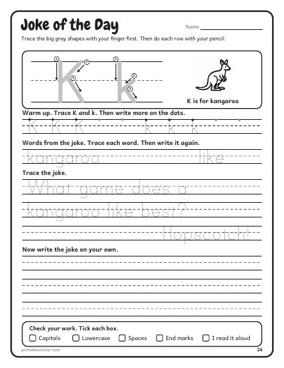 A joke page: a sheet from the A Joke and a Fact a Day