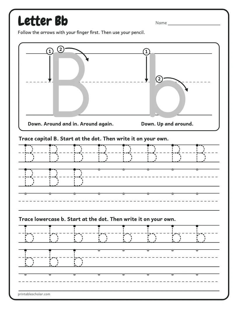 Letter Bb worksheet preview