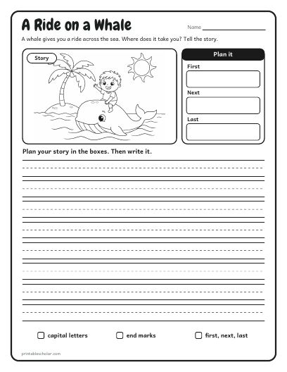 A story, Level 3: a sheet from the Picture Writing Prompts pack