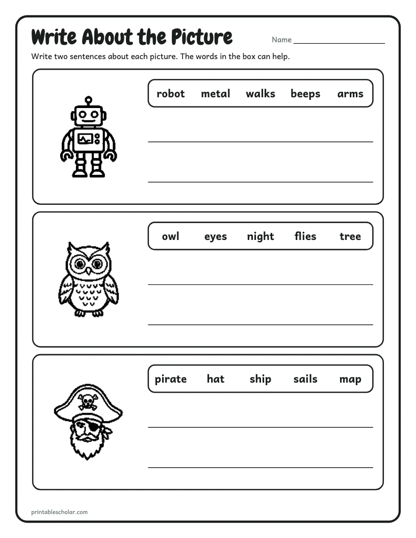 Write About the Picture worksheet preview
